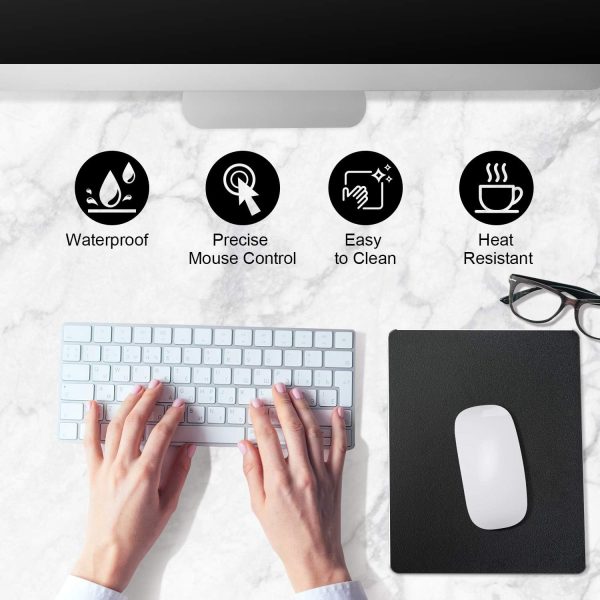 Mouse Pad, Black Hard Metal Aluminum Mouse Pad, Premium Dual-Side Waterproof Fast and Accurate Control Mousepad for Office, Home and Gaming, Small Size, 9"×7" - Image 2